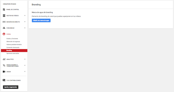 youtube creator studio canal branding