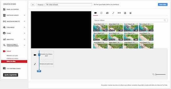 youtube creator studio crear editor de video