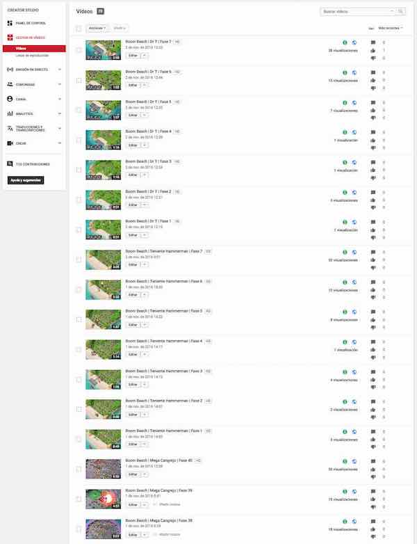 youtube creator studio gestor de videos video